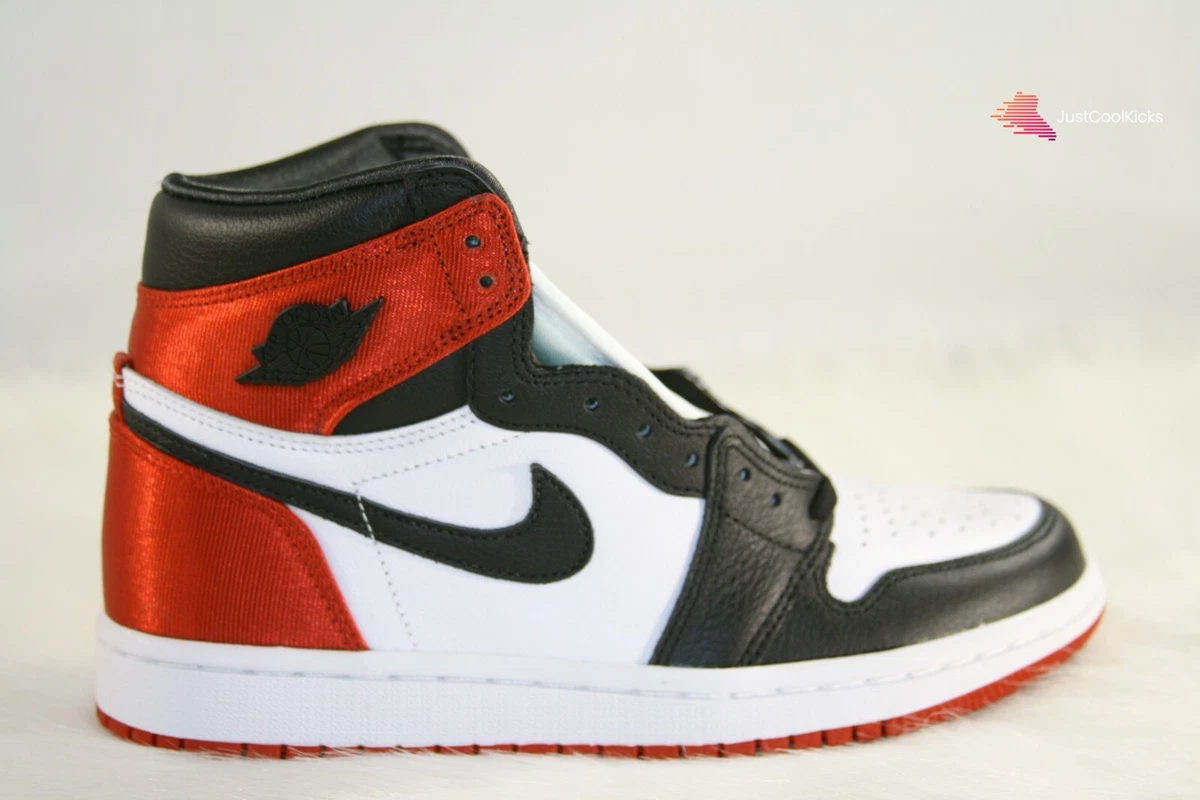 womens air jordan 1 retro high og satin black toe