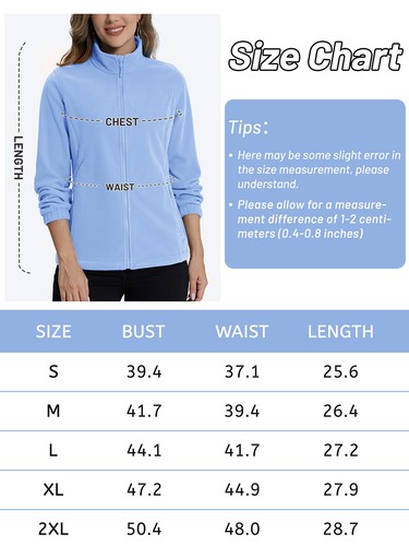Women's Fleece Lined Jackets Stand Collar Full Zip Sweatshirts Outdoor Warm Coat - Picture 53 of 110
