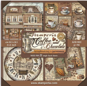 Stamperia Single-Sided Paper Pad 8"X8" 22/Pkg-Coffee And Chocolate SBBSXB01