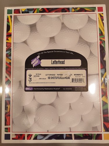 Carta per stampante bordi carta intestata 100 fogli 8,5" x 11" palline da golf e spille - Foto 1 di 6