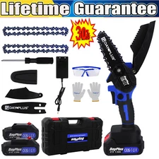 Cordless Electric Chainsaw Handheld Chain Saw Battery Cutter Trees Wood Branches