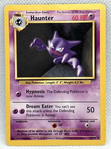 Pokémon TCG Haunter Base Set 29/102 Regular Shadowless Uncommon - Picture 4 of 14