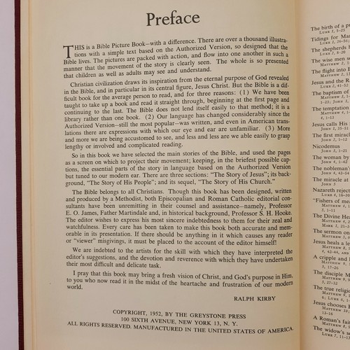 The Bible in Pictures Reverend Ralph Kirby Greystone Press 1952 Hardcover - Picture 13 of 21