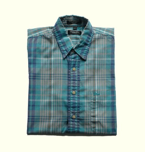 CHRISTIAN DIOR MONSIEUR BUTTON DOWN VTG 90s Y2K CASUAL DRESS SHIRT MEN SZ M 2013