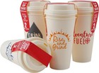 SET OF 16 Coffee Cups & Lids, REUSABLE Premium Plastic. Assorted Prints 16oz NOW