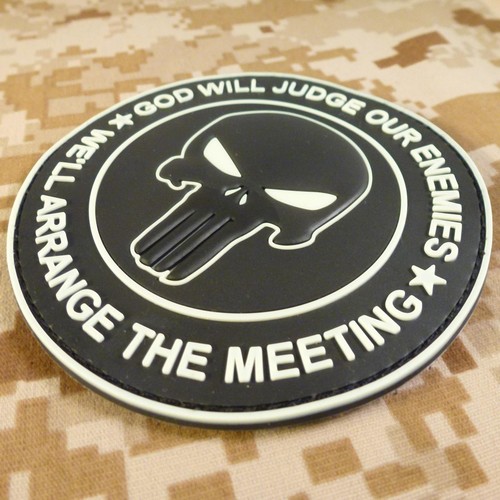 GOD WILL JUDGE OUR ENEMIES PVC DEVGRU GITD glow dark ALL BLACK hook patch - Picture 5 of 8