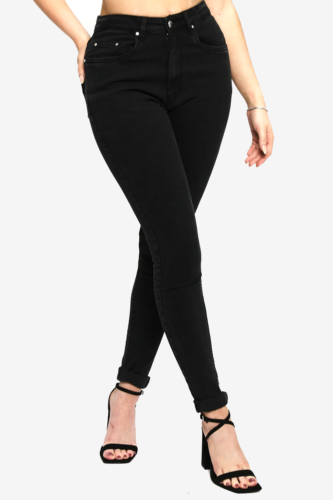 JMOJO Jeans donna skinny donna slim fit gamba nero denim taglia 6 8 10 12 14 16 18 - Foto 10 di 35