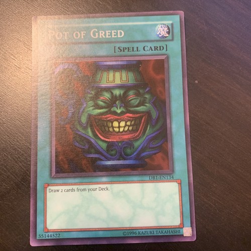 Yu-Gi-Oh! TCG Pot of Greed Dark Beginnings 1 DB1-EN134 Unlimited Super Rare VLP - Picture 3 of 4