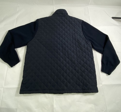 NWT Haggar Men's Blue Quilted Sweater Sleeves Full Zip Lined Jacket Size Large! - Picture 6 of 9