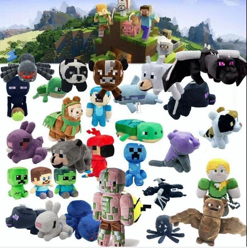 Minecraft Plush Toys Creeper Enderman Mooshroom Ocelot Bat Squid Pig - Image 2 of 3