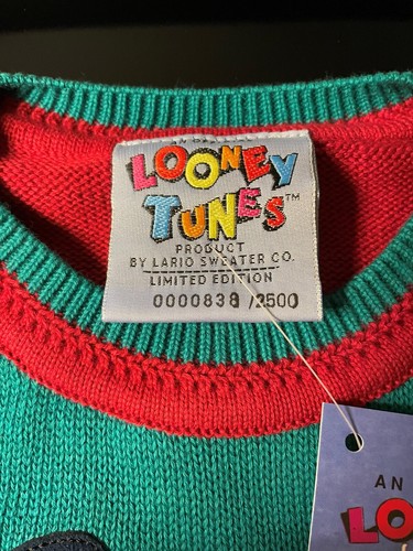 SUÉTER VINTAGE RARO LOONEY TUNES UNISEX TALLA L EDICIÓN LIMITADA #838/2500 CICLISTAS -NUEVO- - Imagen 5 de 9