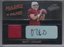 2006 Absolute Memorabilia Marks of Fame Worn Prime Patch Auto Matt Leinart /25