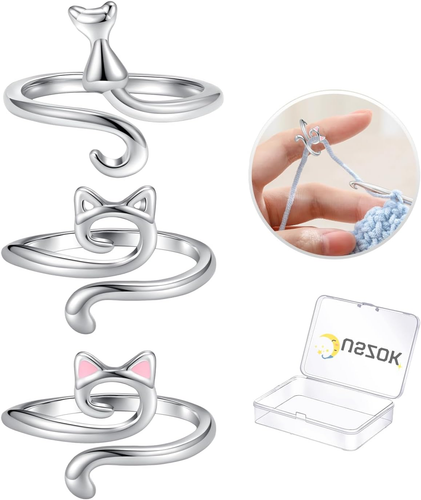Juszok Crochet Rings for Crocheting Adjustable Crochet Tension Ring for Finger C - Picture 11 of 12