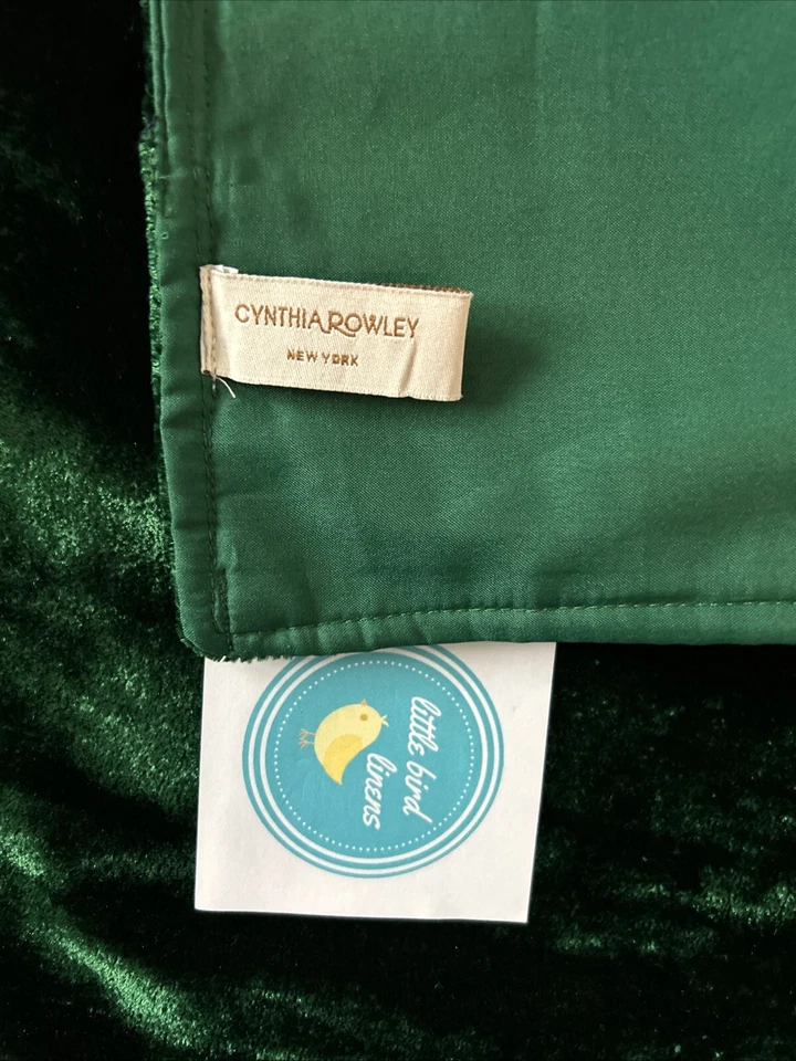 Juego/4 manteles individuales Cynthia Rowley verde esmeralda terciopelo adorno dorado nuevos 13" x 18" Foto 3 de 4