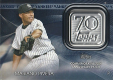 2021 Topps 70th Anniversary Commemorative Logo Patches Blue #70MR Mariano Rivera