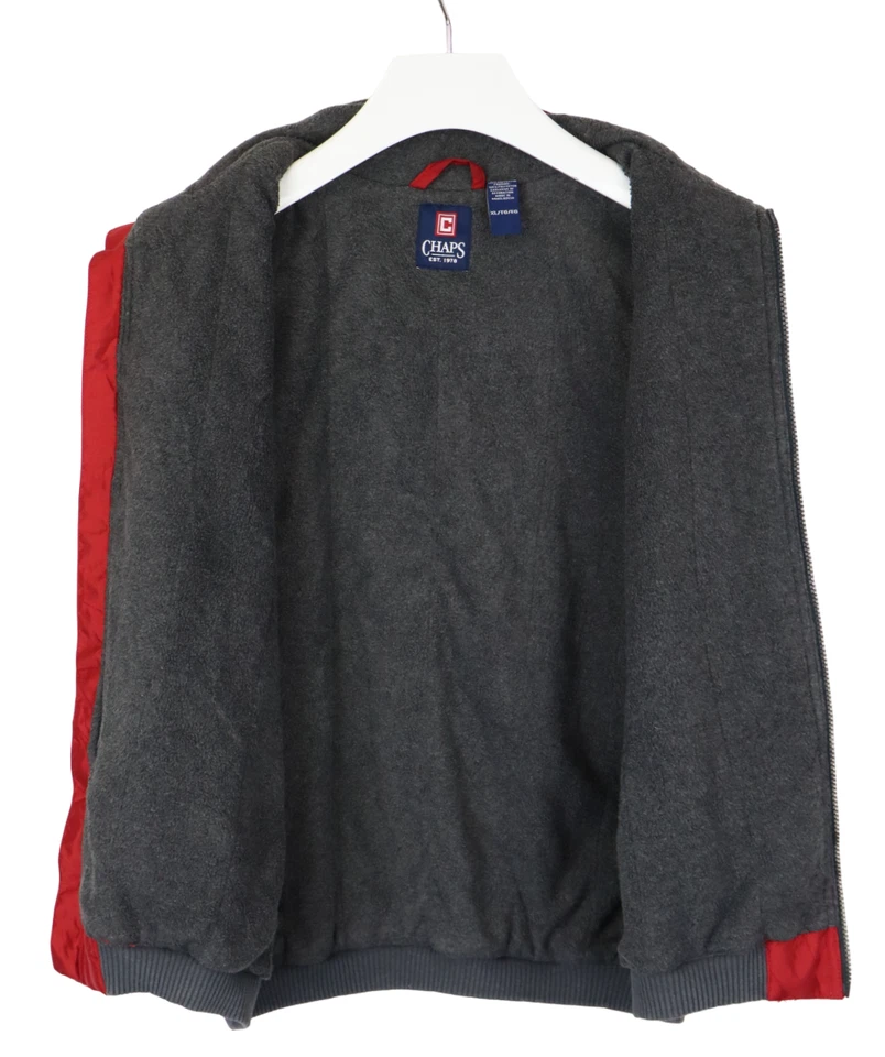 Chaps Vest Men XL Fluffy Lining Padded Zipper High Collar Red - Image 4 of 4