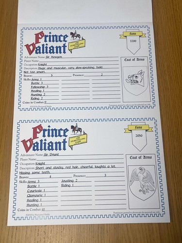 Prince Valiant: The Storytelling Game - Suplemento PAD DE PERSONAJES - Nuevo - Imagen 5 de 12