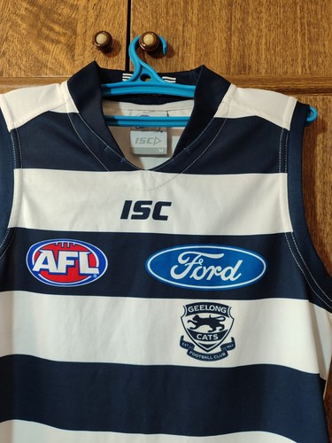 Geelong Cats ISC AFL Jersey Football Sleeveless Shirt Ford Men Size M Medium - Picture 2 of 12