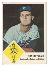 1963 Fleer #41, Don Drysdale, LA Dodgers, EX