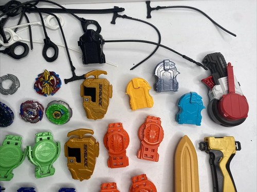 Used Beyblade Lot Takara Tomy Launchers Zip Pulls Toys - Picture 3 of 5