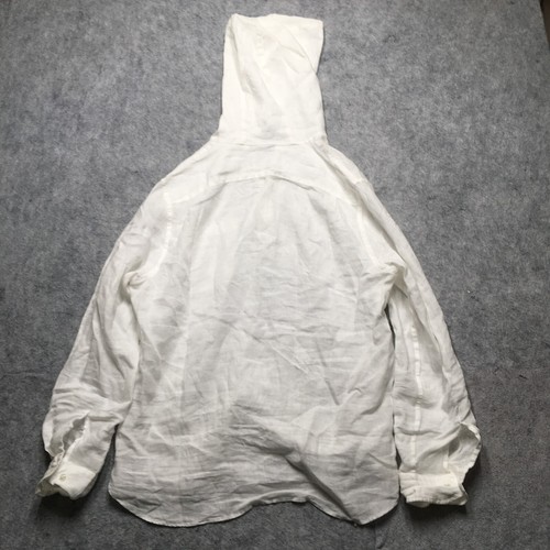 Murano Baird McNutt Linen Hoodie Womens Medium M White Tunic Henley Pullover - 第 7/12 張圖片