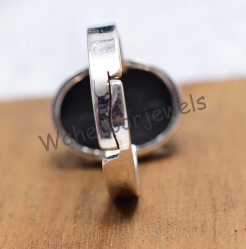 Aurora Blu Opale 925 Argento Sterling Anello Regolabile Ovale Bella Donna Anello - Foto 10 di 10