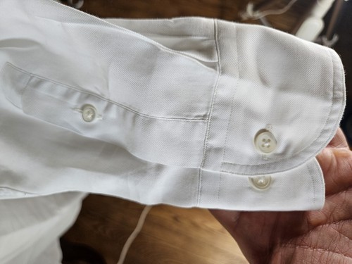 GIORGIO ARMANI Cotton Shirt Men Size 39x15.5 White Button Up Long Sleeve Pocket - Picture 5 of 9