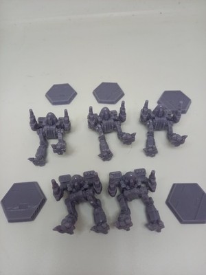 Sci-Fi Mecha 5x Timber Wolf 3D Printed Resin with Detail Bases Battletech Etc