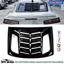 Fits Chevy Camaro Coupe 16-24 Gloss Black Rear Window Louver &Quarter Side Scoop
