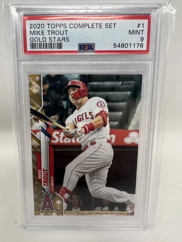 Mike Trout 2020 Topps Complete Set #1 Gold Stars Parallel PSA 9 Angles