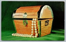 Vintage 'The Treasury' Pirate Chest Postcard by National Handcraft Institute