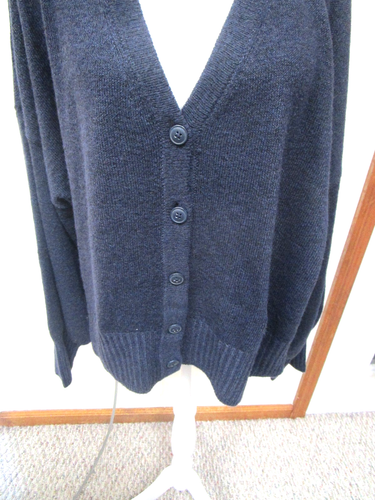 SONOMA-HEATHER BLUE-LONG SLEEVE-V-NECK-BUTTON UP-CARDIGAN-SIZE-XL-NWT - Picture 2 of 4