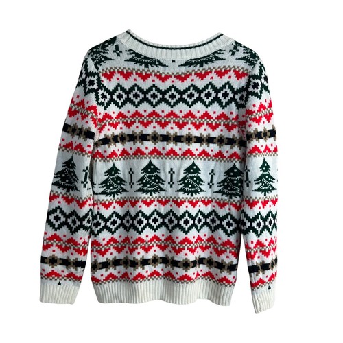 Cárdigan suéter para mujer Daisys Boutique rojo verde Fair Isle Navidad talla M - Imagen 3 de 6