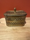 Brass Oriental Cricket Box Cage Pierced Cut Out Metal Art Trinket Box