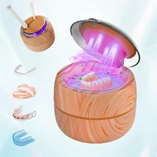 Ultrasonic Retainer Cleaner Machine, 360° UV Cleaning Denture Pod, 45Khz Ultraso