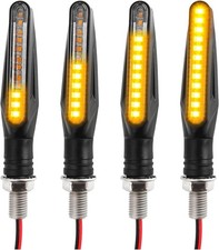 4PCS Motorcycle Turn Signals LED, Ultra-Bright 12 LED Front & Rear Blinkers