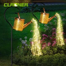 1/2x Solar Watering Can Light Garden Outdoor Waterproof Kettle Yard Art Lamp Dec