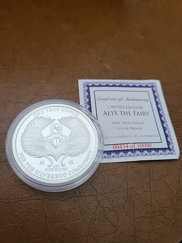 Limited Edition ALYX THE FAIRY One Troy Ounce Silver Proof #434 Of 10,000!!! - Bild 2 von 5