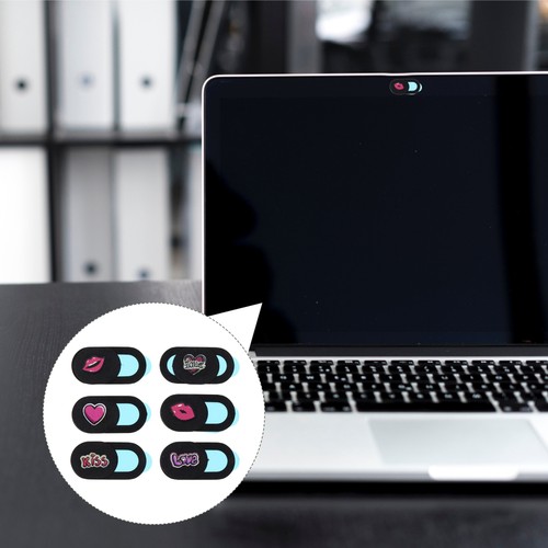 6PCS/Set Cover Slide Lip Heart Pattern Laptop Webcam Slide Cover - 第 5/12 張圖片