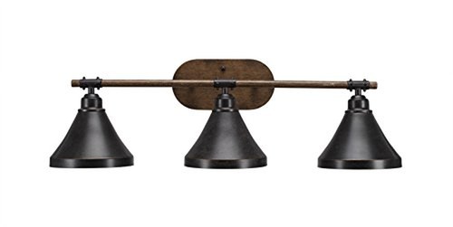 Toltec Lighting 1753-410-DG Blacksmith 3 Light Bath Bar Dark Granite Metal Sh... - Picture 3 of 4