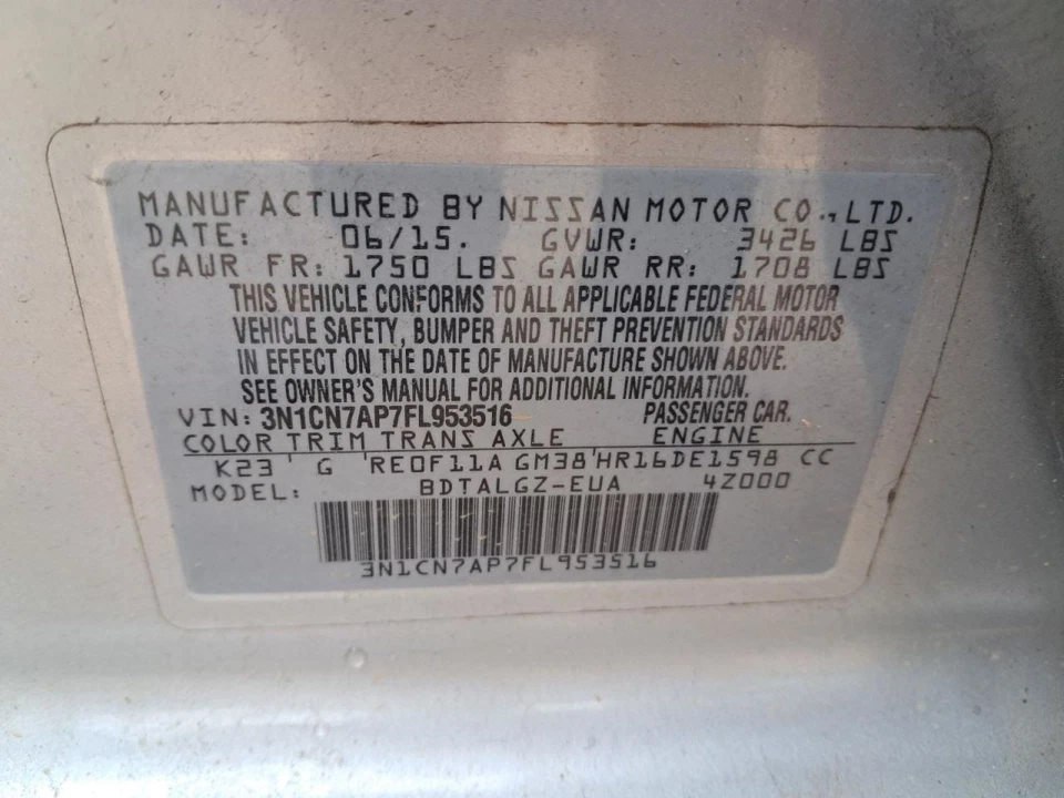 Driver Air Bag Driver Wheel Hatchback Note Fits 14-15 VERSA 4808342 Foto 4 de 4