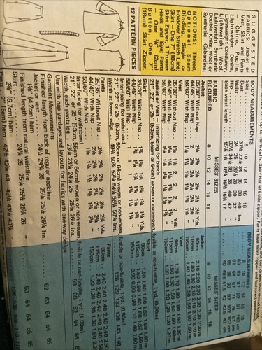 Vintage 1976 McCall's Misses Jacke, Weste, Rock, Hose Muster 5153 Größe 8 UNGESCHNITTEN - Bild 2 von 3
