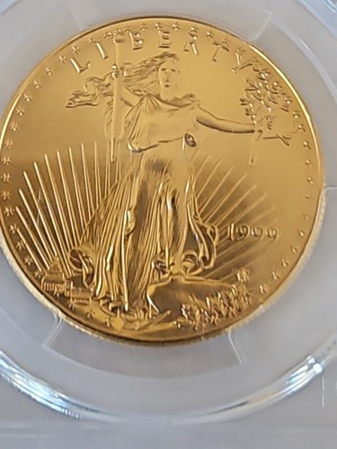 1 oz 1999 American Gold Eagle 50 Dollars Gold Coin PCGS MS 70 Rare Date