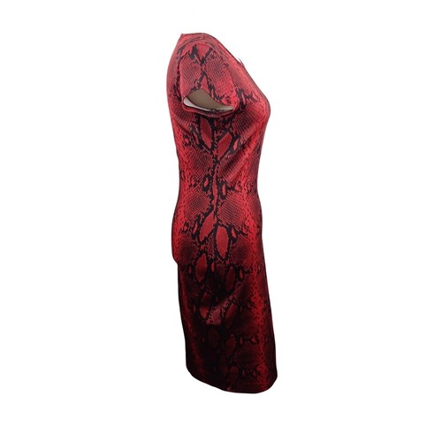 XOXO Y2K Bodycon Dress Womens M Red Vintage Snakeskin Whimsigoth Vampy Mob Wife - Picture 11 of 16
