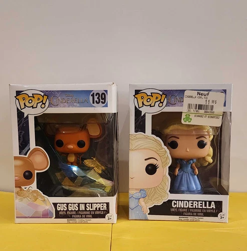 [Set of 2] Funko Pop! Vinyl: Disney - Cinderella #138 & Gus Gus in Slipper #139