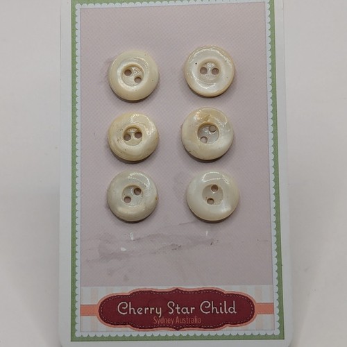 Antique Vintage Mother Of Pearl Buttons x6 13mm p For Clothes, Dolls Costumes - Bild 1 von 3
