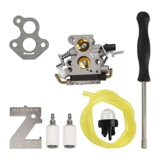 Quality Carburettor Kit for Chainsaw Repair Including Fuel Filters and Tools
