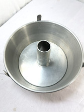 Vtg Mirro 5394 Angel Food Cake PAN 10x4 Round 2 pc Aluminum Tube Baking Tin FrSh
