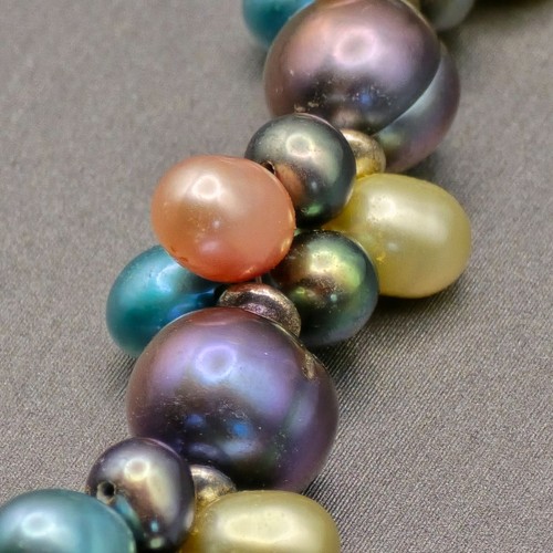 Honora Freshwater Baroque Cluster Pearl Necklace 18" Multicolor 925 Clasp - Picture 3 of 14
