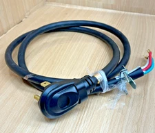 Smart Choice - 6' 30-Amp 4-Prong Dryer Cord with Eyelet Terminals - Black